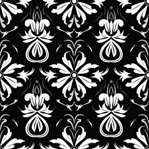 Download Black and White Seamless Floral Pattern Illustration Patterns ...