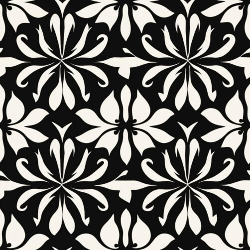 Download Black and White Seamless Floral Pattern Background Patterns ...