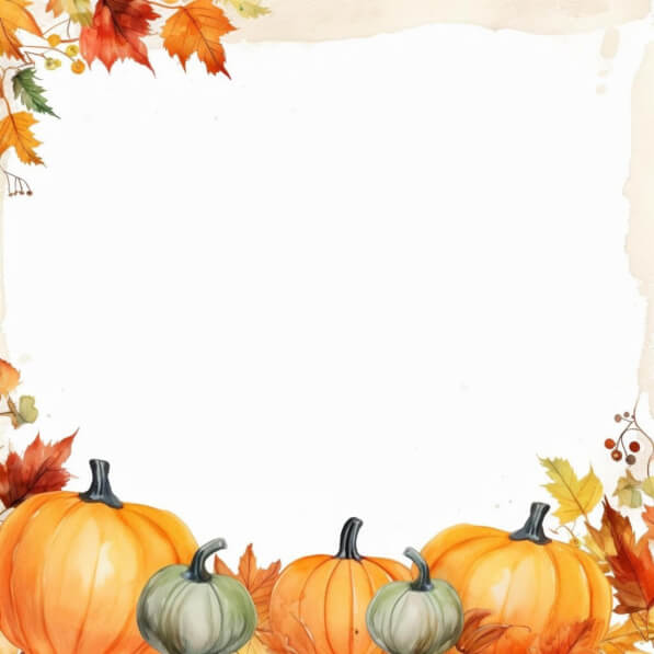 Download Watercolor Frame with Pumpkins and Autumn Leaves Backgrounds ...