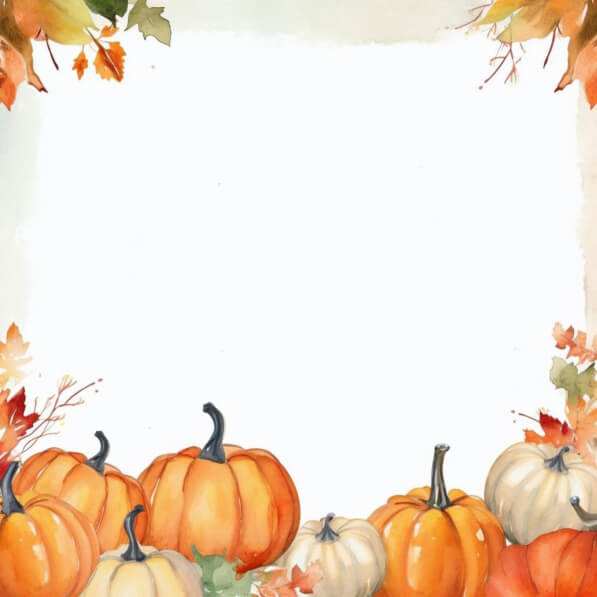 Download Watercolor Frame with Pumpkins and Leaves Backgrounds Online ...