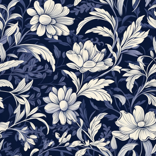 Download White and Blue Floral Pattern Patterns Online - Creative Fabrica