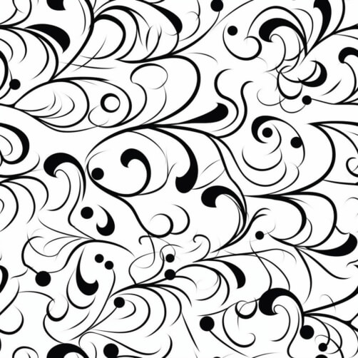 Download Black and White Seamless Pattern with Swirls and Floral ...