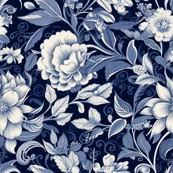 Download Blue and White Floral Seamless Pattern for Home Decor Patterns ...