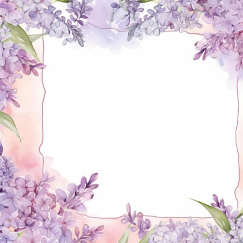 Download Watercolor Frame with Purple Lilac Flowers Backgrounds Online ...