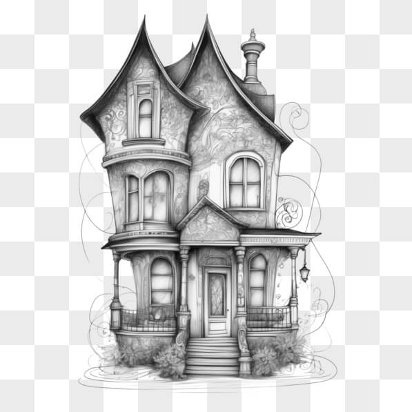 Download Gothic-Style House Drawing Sketches Online - Creative Fabrica