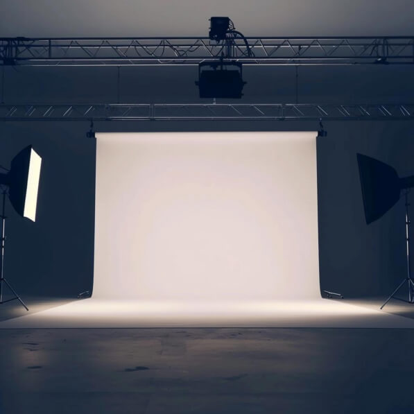 Lighted Studio Backdrop Download Studio Space with Lighting Fixtures and White Backdrop ...