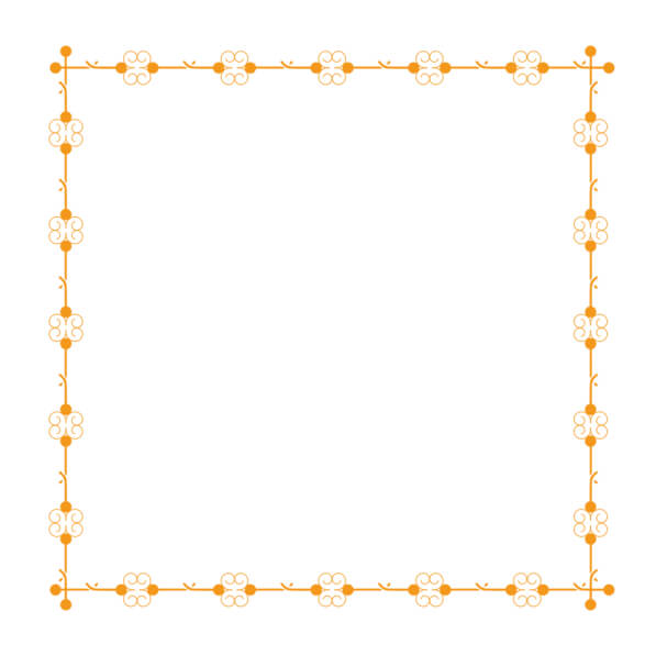 Download Orange Floral Square Frame Frames Online - Creative Fabrica