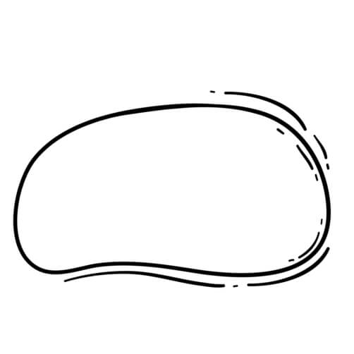Desenho de Objeto em Forma Oval Preto e Branco thumbnail