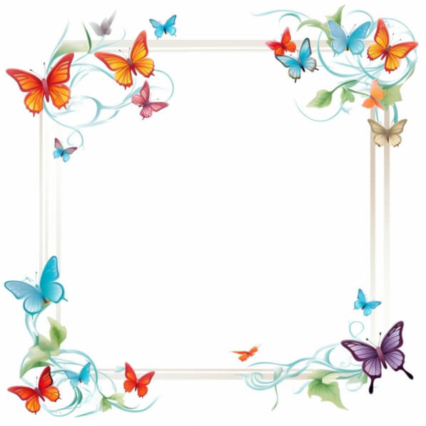 Download Colorful Butterfly Frame with Butterflies and Nature ...