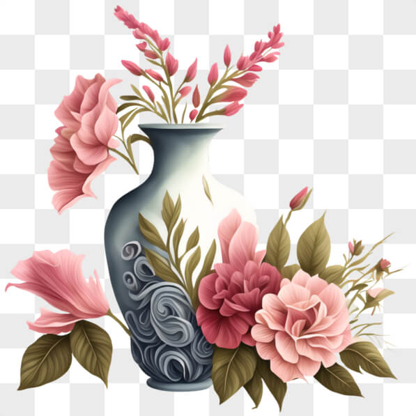 Download Pink Flowers in a Vase PNGs Online - Creative Fabrica
