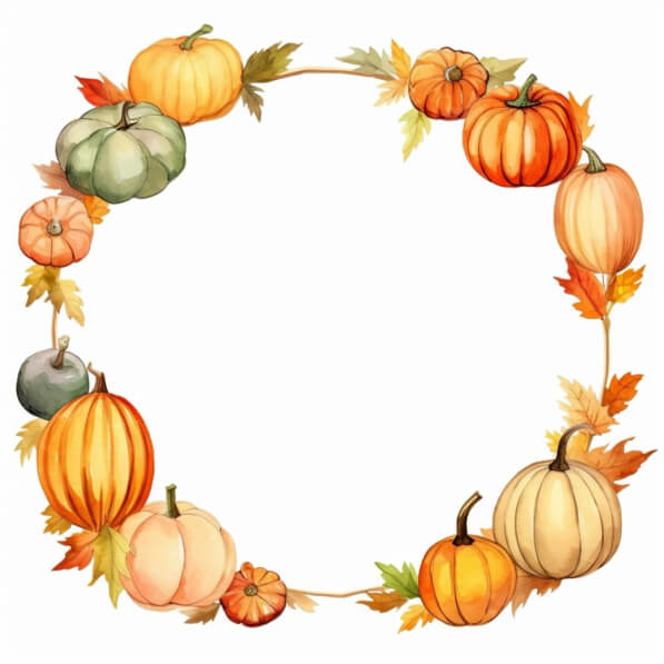 Download Autumnal Frame with Pumpkins and Leaves Backgrounds Online ...