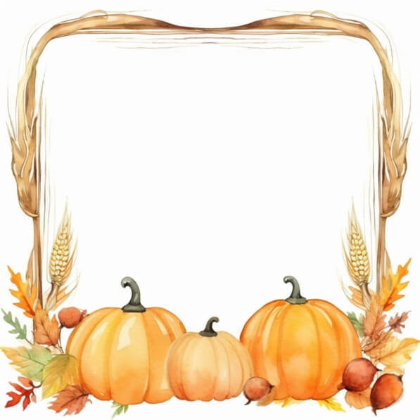 Download Autumn Watercolor Frame with Pumpkins, Acorns, and Leaves ...