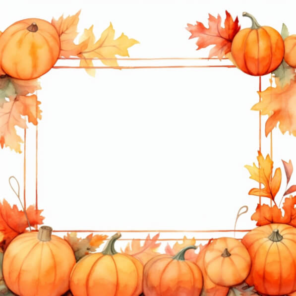 Download Autumn Watercolor Frame with Pumpkins and Leaves Backgrounds ...
