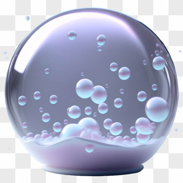 Download Glass Ball with Bubbles Decorative Ornament PNG Online