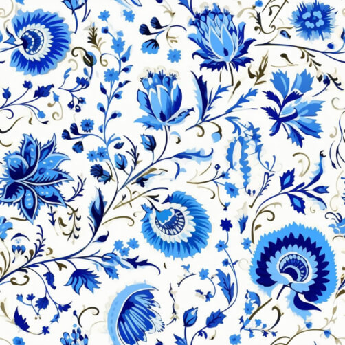 Download Blue and White Floral Pattern on White Background Patterns ...