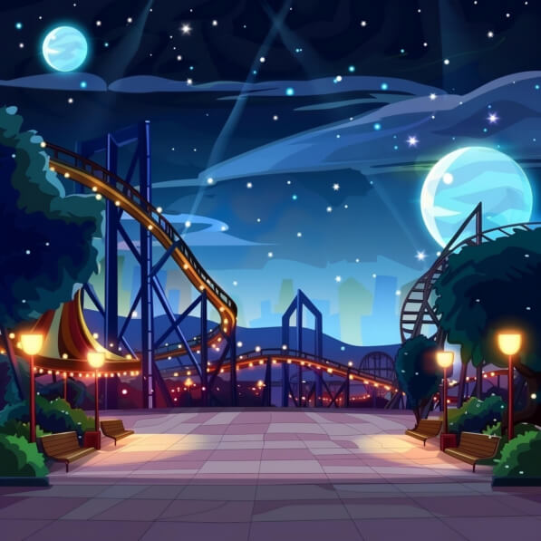 Background Riding Park Download Night Scene at an Amusement Park Backgrounds Online - Creative ...