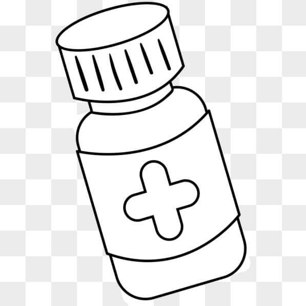 Descarga Dibujo de Botella de Medicina en Blanco y Negro PNGs En Línea ...