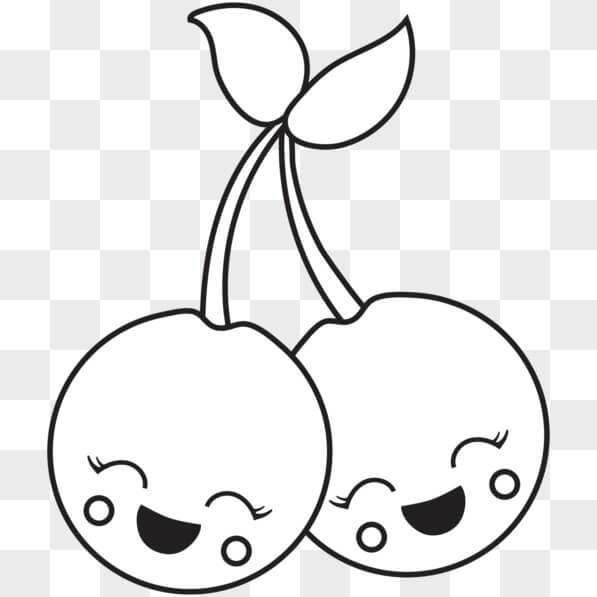  Download Black and White Cherries Coloring Page PNGs Online - Creative 