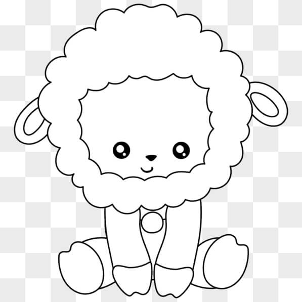 Download Cute Lamb Coloring Page PNGs Online Creative Fabrica