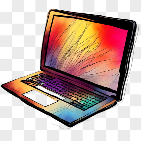 Computer Png Drawing Colour Download Colorful Drawing of a Laptop Computer PNGs Online - Creative ...