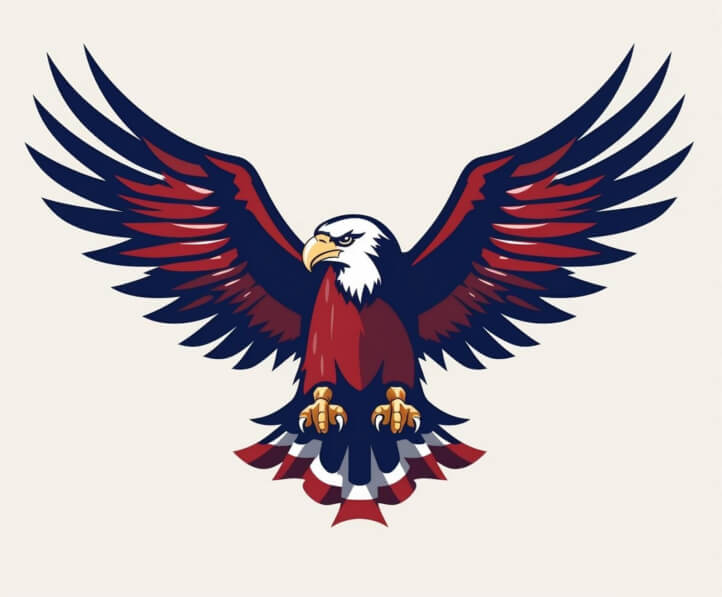 Icône Du Visage De L'aigle En Rouge Blanc Bleu | Vecteur Premium