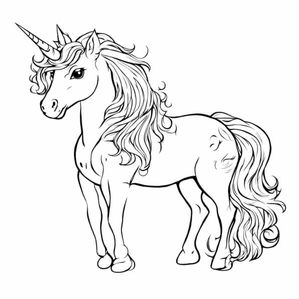 Download Enchanting Unicorn Image Coloring pages Online - Creative Fabrica