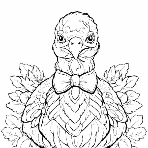 Download Festive Turkey Coloring Page for Thanksgiving Coloring pages