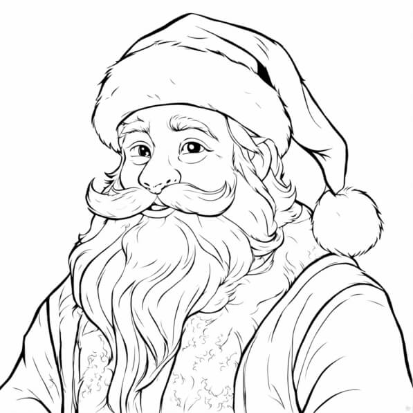 Download Black and White Santa Claus Coloring Page Coloring pages ...
