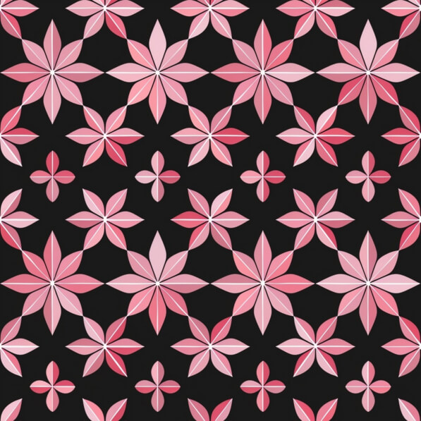 Download Pink Flowers on Black Background Seamless Pattern Patterns ...