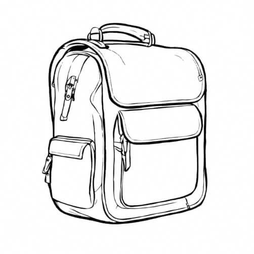 Colorless Backpack Drawing Download Black and White Vintage Backpack Drawing Coloring pages Online ...