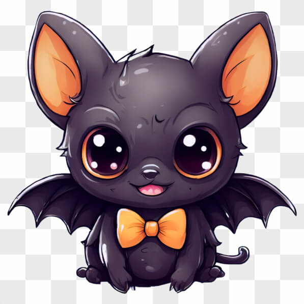 Download Kawaii Black Bat with Orange Bow Tie Kawaii Online - Creative ...