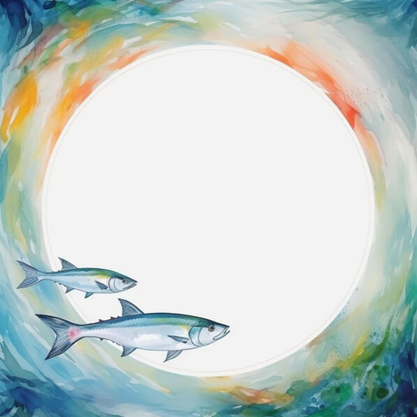Download Painting of Two Fish in Circular Frame Backgrounds Online ...
