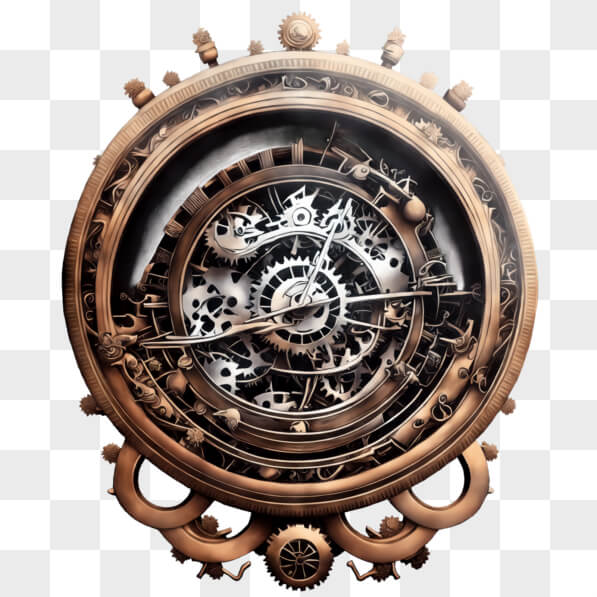 Download Intricate Clock with Gears and Mechanical Parts PNGs Online ...