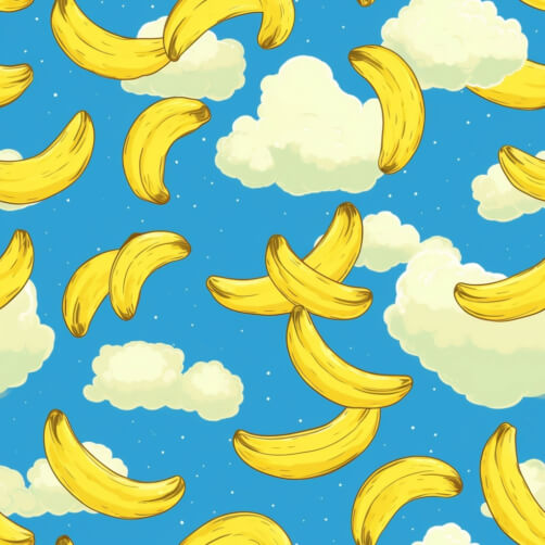 Download Yellow Bananas Flying in the Sky Seamless Pattern Patterns ...