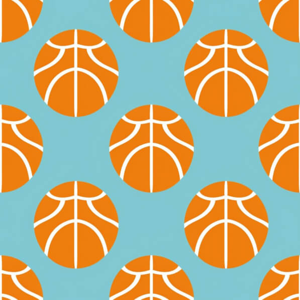Descarga Patrón de baloncesto naranja y blanco sobre fondo azul ...