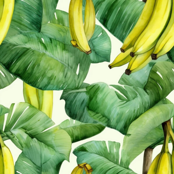 Download Seamless Pattern of Bananas on Green Leaves Patterns Online ...