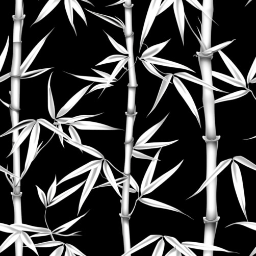 Download Seamless Bamboo Pattern with Green Leaves on White Background ...