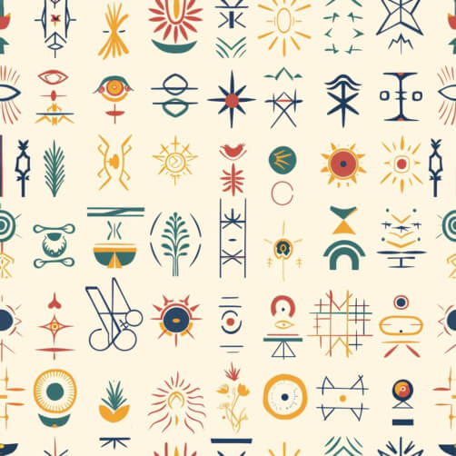 Pattern Symbolism Download Seamless Pattern of Gold Symbols Patterns Online - Creative ...