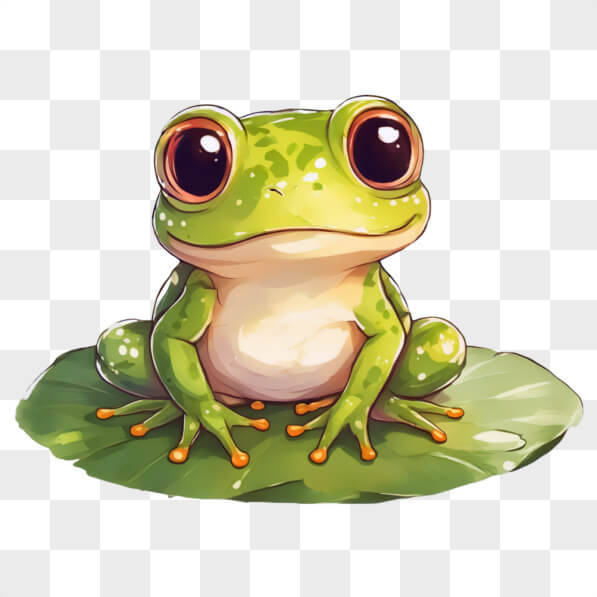 Télécharger Grenouille verte mignonne sur une feuille Kawaii En Ligne ...