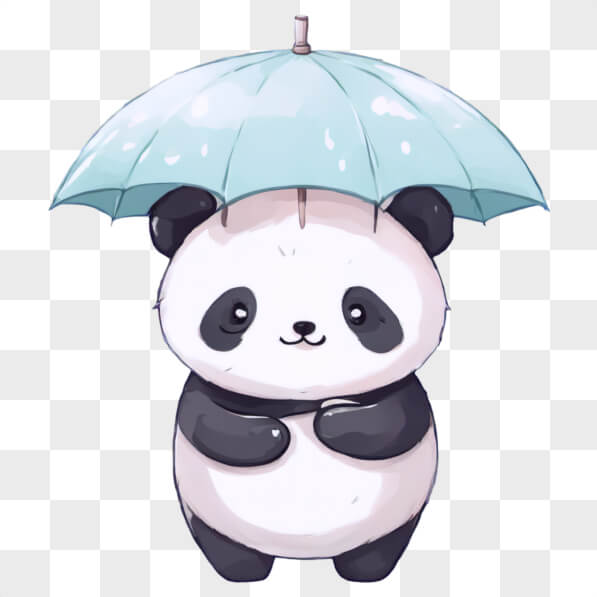 Download Kawaii Panda Bear with Umbrella Kawaii Online - Creative Fabrica