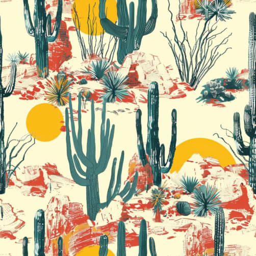 Download Colorful Cactus Plants Seamless Pattern Patterns Online ...
