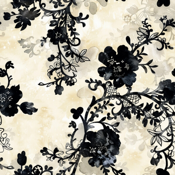 Download Black and White Floral Pattern Patterns Online - Creative Fabrica