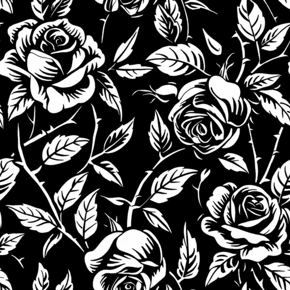 Download Black and White Rose Pattern Patterns Online - Creative Fabrica