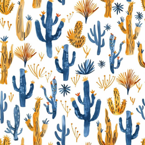 Download Colorful Cactus Plants Seamless Pattern Patterns Online ...