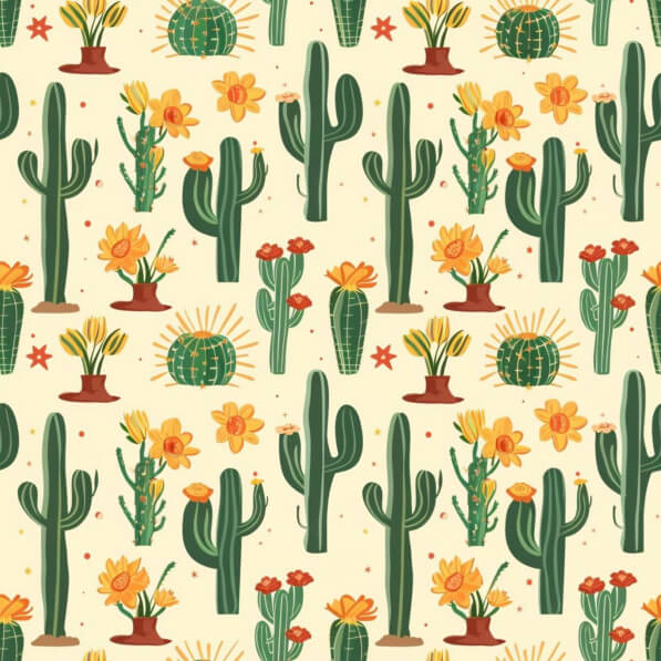 Design Pattern Cactus Download Seamless Cactus Plant and Flower Pattern Patterns Online ...