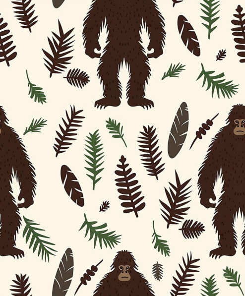 Download Seamless Bigfoot and Leaf Pattern Patterns Online - Creative ...