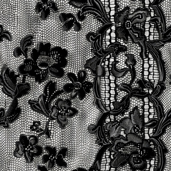 Download Black and White Lace Fabric with Flowers Patterns Online ...