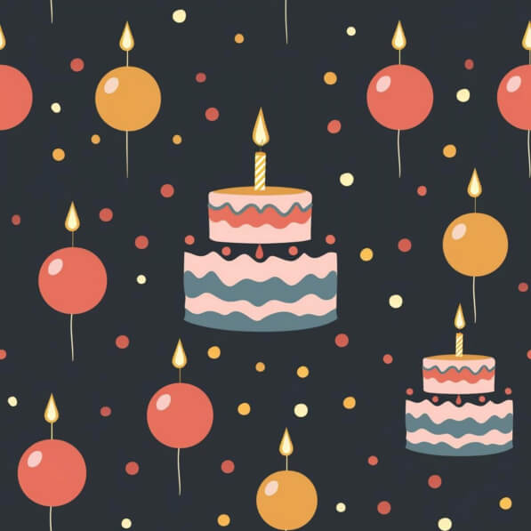 Download Colorful Balloons and Birthday Cake Seamless Pattern Patterns ...
