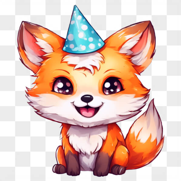 Descarga Zorro Kawaii con Sombrero de Fiesta Kawaii En Línea - Creative ...