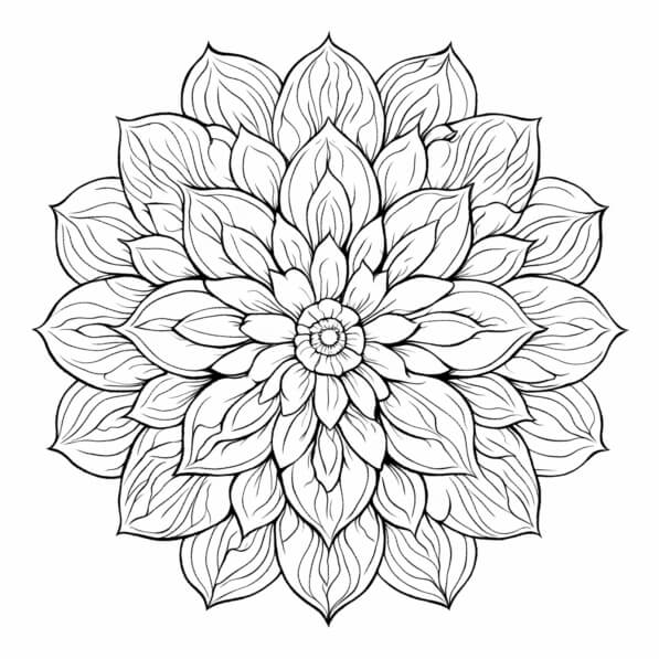 Download Black and White Mandala Flower Coloring Page Coloring pages ...